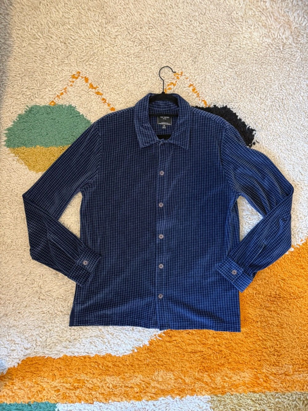 Men's Blue Checked Button-Up Shirt